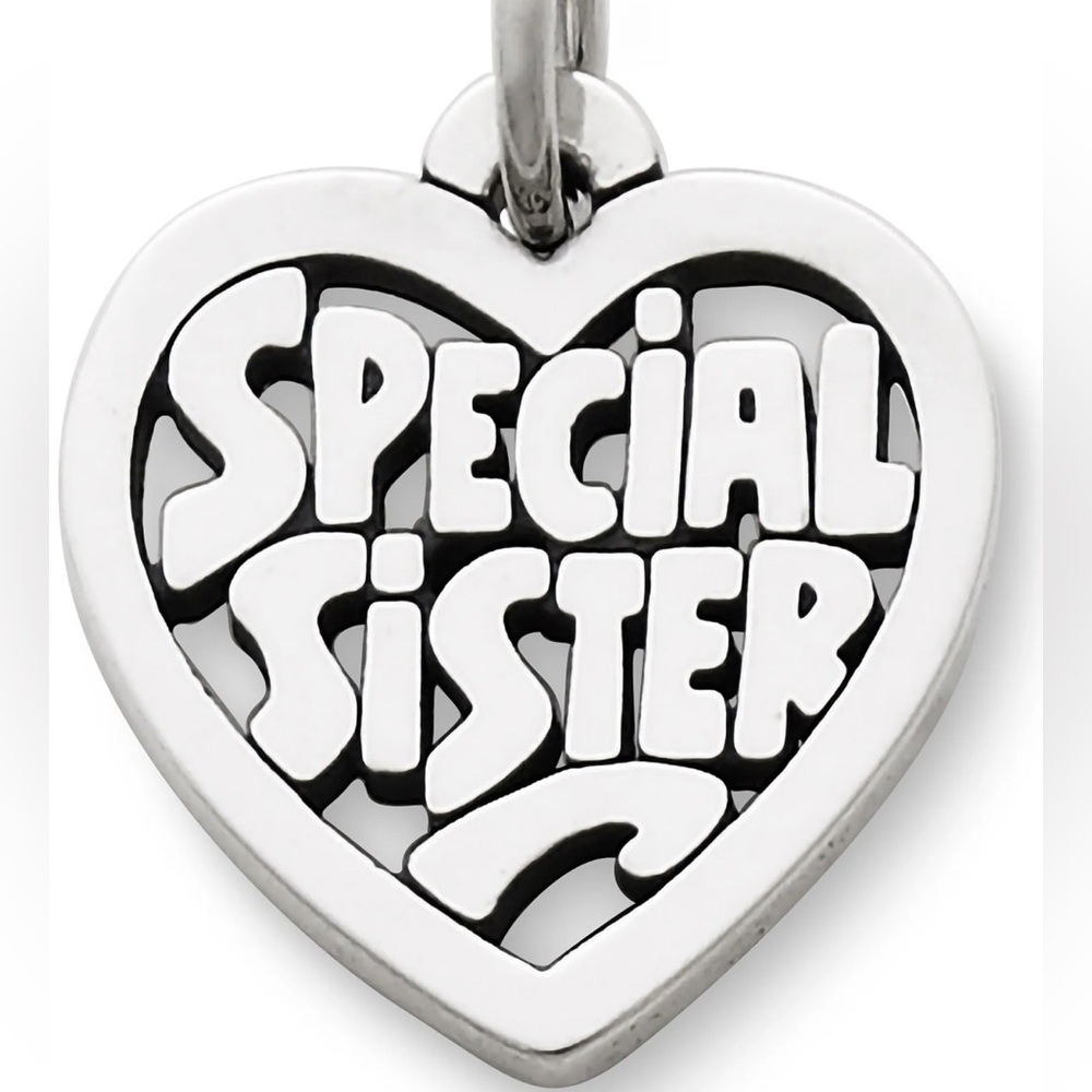 James Avery Special Sister Heart Charm Sterling Silver